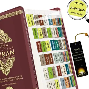 120 Laminated Quran Chapter Tabs in English & Arabic,114 Surah Labels & 6 Blank Tabs,colorful Study Accessories for Quran Journaling, Sticker Islamic