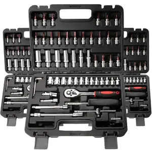 46-piece heavy-duty 1/4-inch quick-release ratchet socket wrench set, including screwdriver components and extension rod - comes with ratchet storage box - sturdy and durable, suitable for professional technicians and - compatible with vehicles