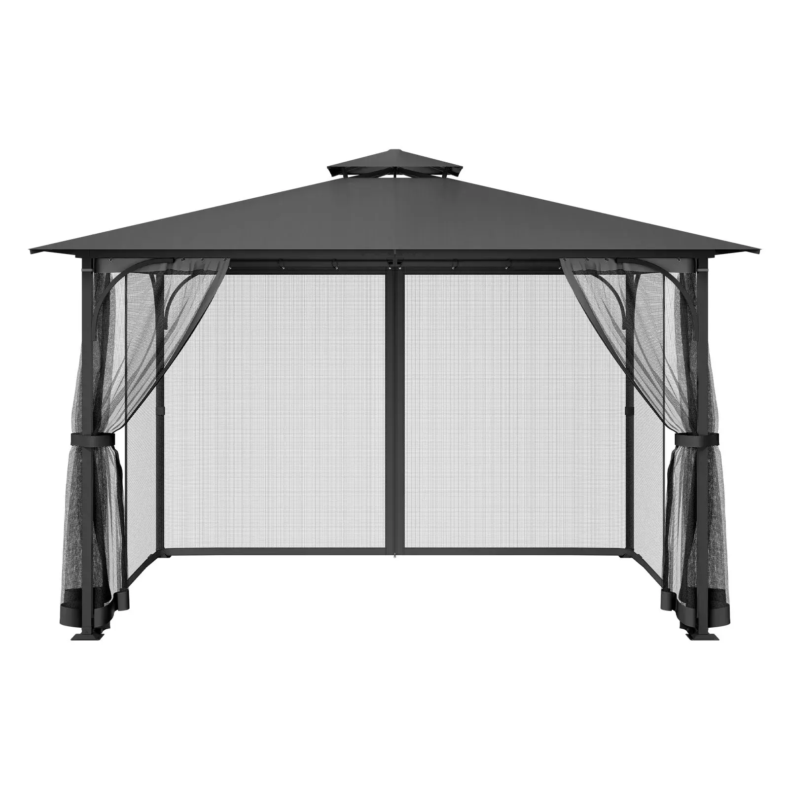 Gazebo Replacement Netting - 4-Panel Mesh Sidewall Curtain with Double Zipper, Fits Most 10x13x6.8 FT Outdoor Patio Canopies, Garden Midge Screen (Netting Only)