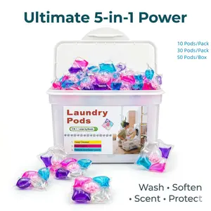 BESTSELLER! 5-IN-1 NEW FORMULA LAUNDRY CAPSULES | 8g Heavy-Duty Concentrated Pods, Premium Detergent Pods, 8X Cleaning Power, 70% Active Ingredients, Premium Fragrance, Odor Eliminator, Stain Remover | Say Goodbye to Stubborn Stains & Bad Smells