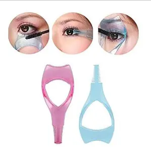 2PCS 3 in 1 Mascara Tool Plastic Makeup Eyelash Shield Applicator Guide with Eyelash Assist Comb Brush Guard Eyelashes Brush for Women Girls