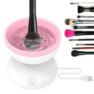Electric Makeup Brush Cleaner Machine - USB Rechargeable Automatic Cleaner & Dryer for All Brush Sizes - Effortless Spinning Technology - Fast, Deep Cleaning with Silicone
