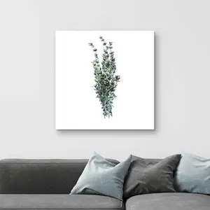 212 MAIN Artistic Nature-Themed Artwork, 32x32 in. Thyme Leaves Bundle White Farmhouse Canvas Home Decor, Gift-Worthy Decoration for Home Supplies, Print, High Def