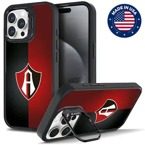 Atlas Liga MX Aesthetic Design Pattern Casing For iphone 16 15 14 13 12 Plus Pro Max Flaunt Mobile Phone Case Hard TPU Tough Metal Lens frame Film With Bracket Drop Protection Shockproof Protector Vintage Fashion Trend Anti-scratch Smartphone Cover