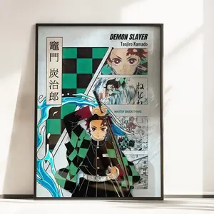 Tanjiro Kamado Water Breathing Poster Demon Slayer Anime Wall Art All Sizes