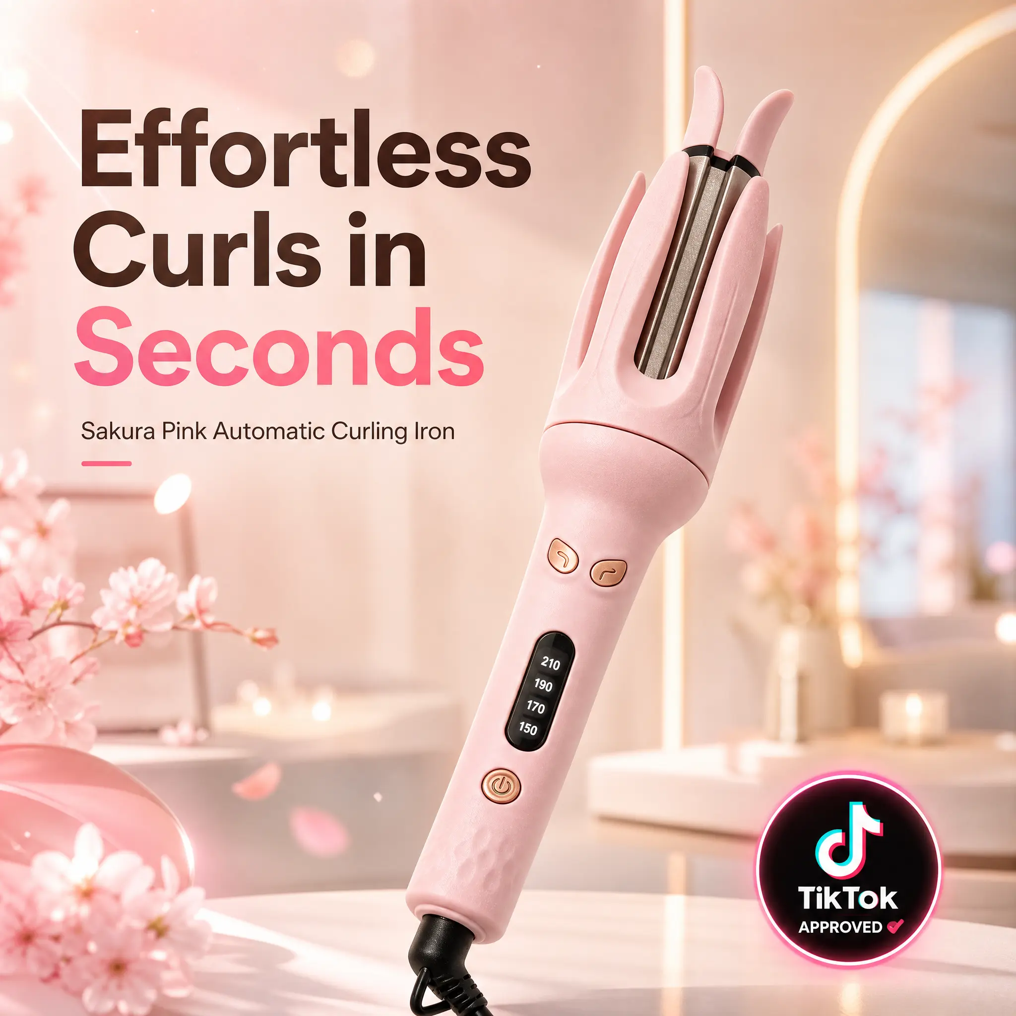 Automatic Hair Curler, 28mm Ionic Ceramic Rotating Barrel for Smooth, Frizz-Free Bouncy Curls, Anti-Scald Styler with 4 Temp Settings, Curly Hair, Adjustable Ceramic Curler, Party, Holidays, Date Night, Detangling Gift Daily Clear