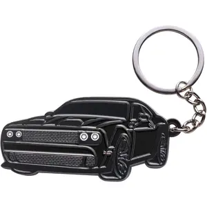Car Keychain Accessory Compatible with Dodge Challenger SRT SXT, Metal Key Ring Pendant for Muscle Car Fans