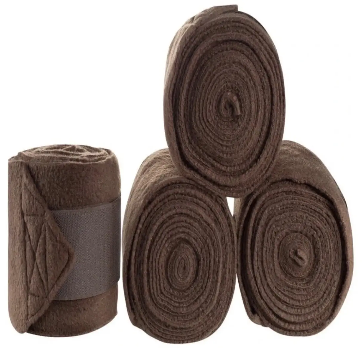Fleece Horse Polo Wraps Set of 4 Bandages 4" Width 3 Meters Length Brown Comfortable and Durable