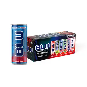 BLU Variety 12-Pack Energy Drink - Smooth Refreshing with B Vitamins B3 B6 B12 for Focus & Energy - 8.4 fl oz - Clean Energy Beverage