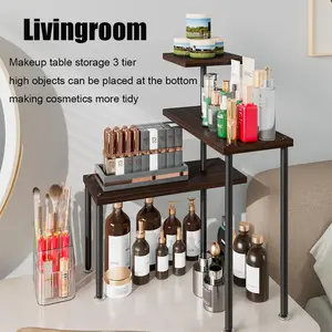 Corner Shelf Countertop Organizer 3 Tier Kitchen Corner Shelves Adjustable Spice Storage Rack for Bathroom Coffee Area Over Sink Smooth Decorative Modern