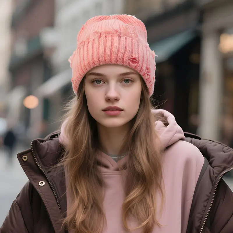 Unisex Plain Handmade Cotton Knit Hat - Wide Band, Loose-Fit Distressed Ins Style Beanie, Comfortable Fashion Accessory for Stylish Outfits, Distressed Slouchy, Layering With Hoodies, Engagement, Slouchy Beanie, Clothes, Knitting Beanie, Anniversary