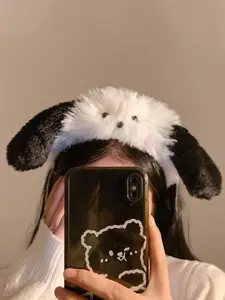 Cute Plush Dog Ear Hairband for Women, New Style Makeup Accessory, Soft Pressed Headband, Ideal for Daily Use & Gifts
