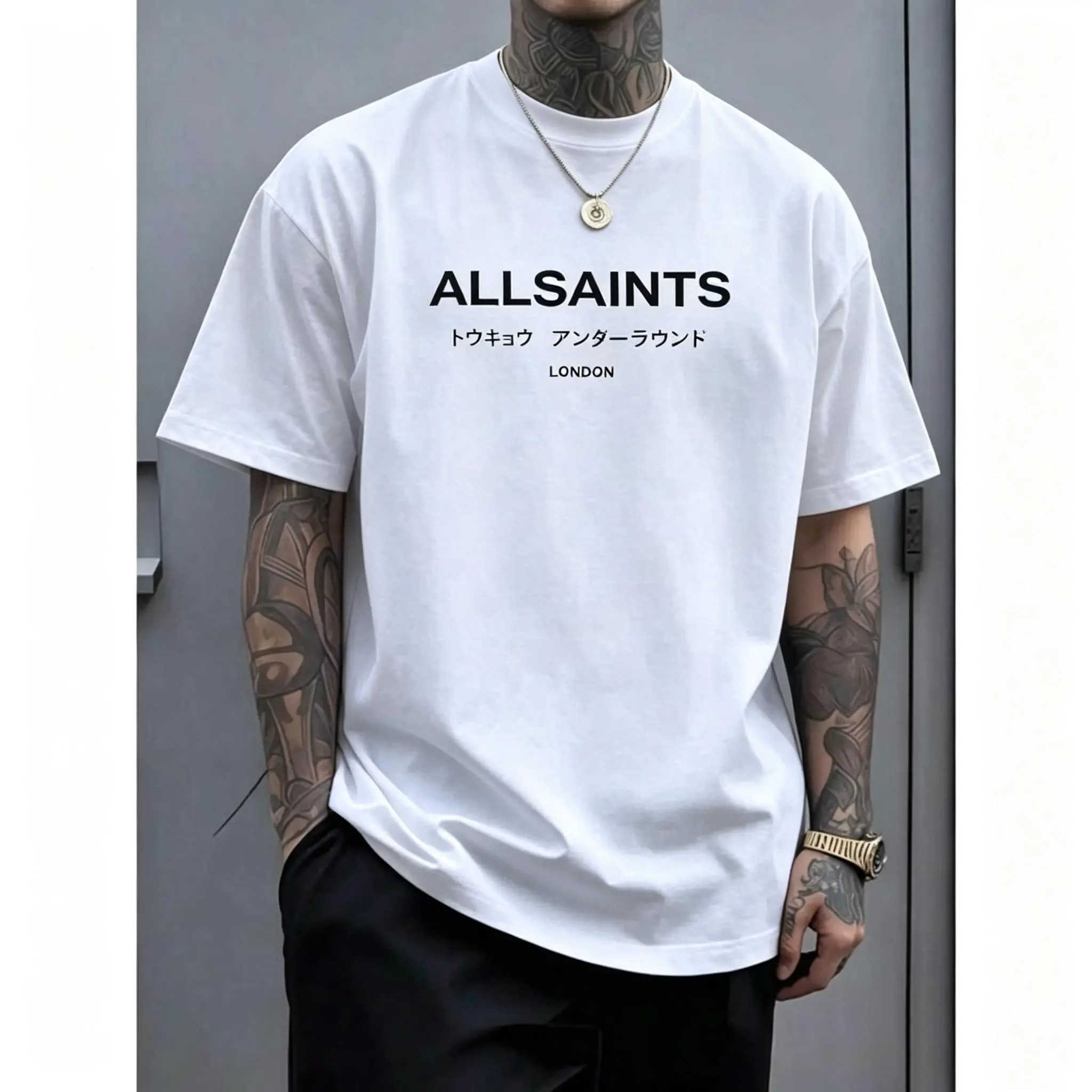 Men's Round Neck Short Sleeve T-Shirt -  Bold Tokyo Underground London Graphic, Comfort Fit, Lightweight Breathable, Urban Streetwear Casual Summer Top, Shortsleeve, All Seasons