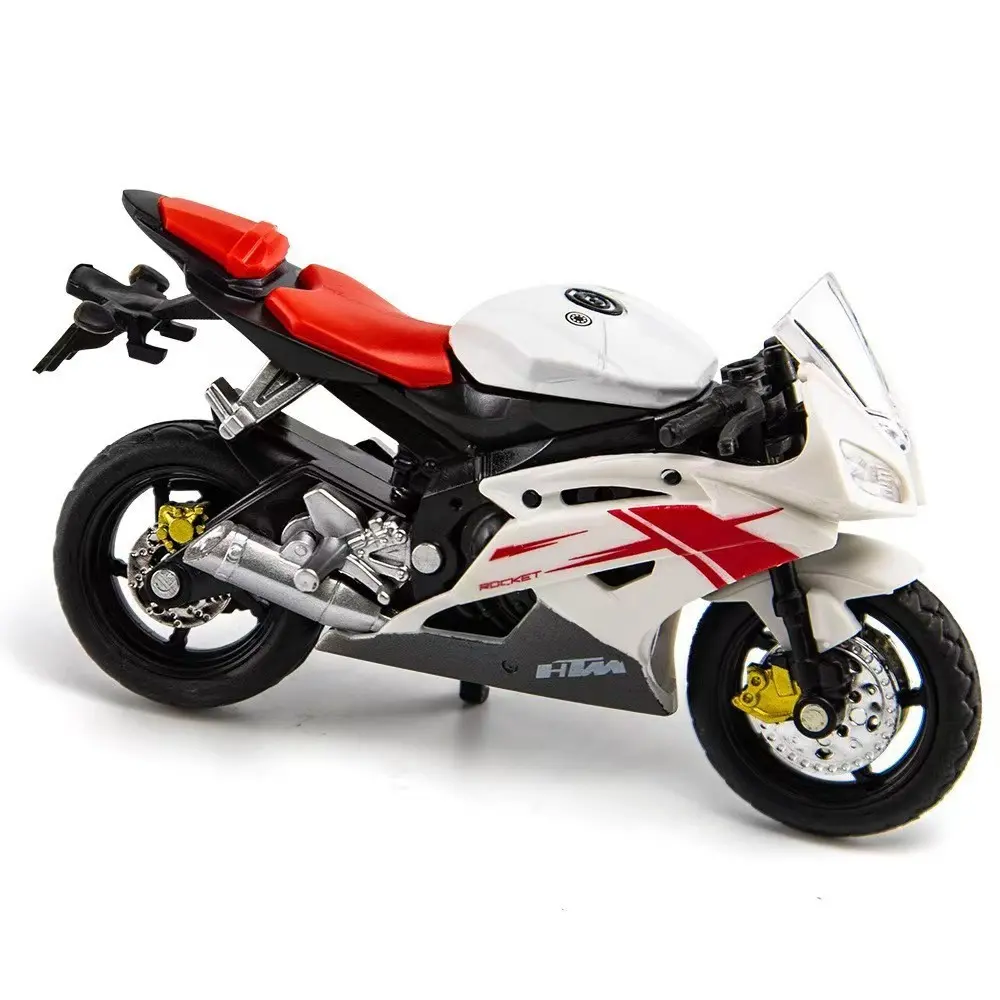Alloy Racing Motorcycle Model, Movable Wheels with Shock Absorbers, Collectible Desktop Decor, Perfect Gift for Holidays and Birthdays