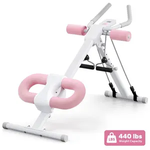 Adjustable Ab Trainer Machine with LCD Monitor, Foldable Ab Exercise Machine for abs, Arm, Leg, Buttocks Shaper, Core & Ab Trainer at Home Gym,  Workout Equipment