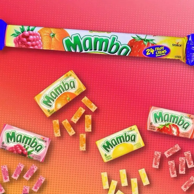 Fruit Chews, Mamba Flavored Chewy Candy for Quick Snacking