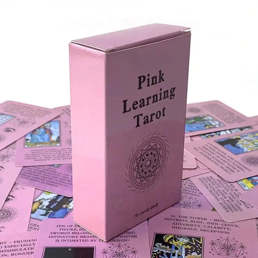 Pink Rider Waite System Learning Tarot Cards - 78 Pcs, 10.3*6cm Fortune Telling Toy for Hobbyists (Toys & Hobbies Category)