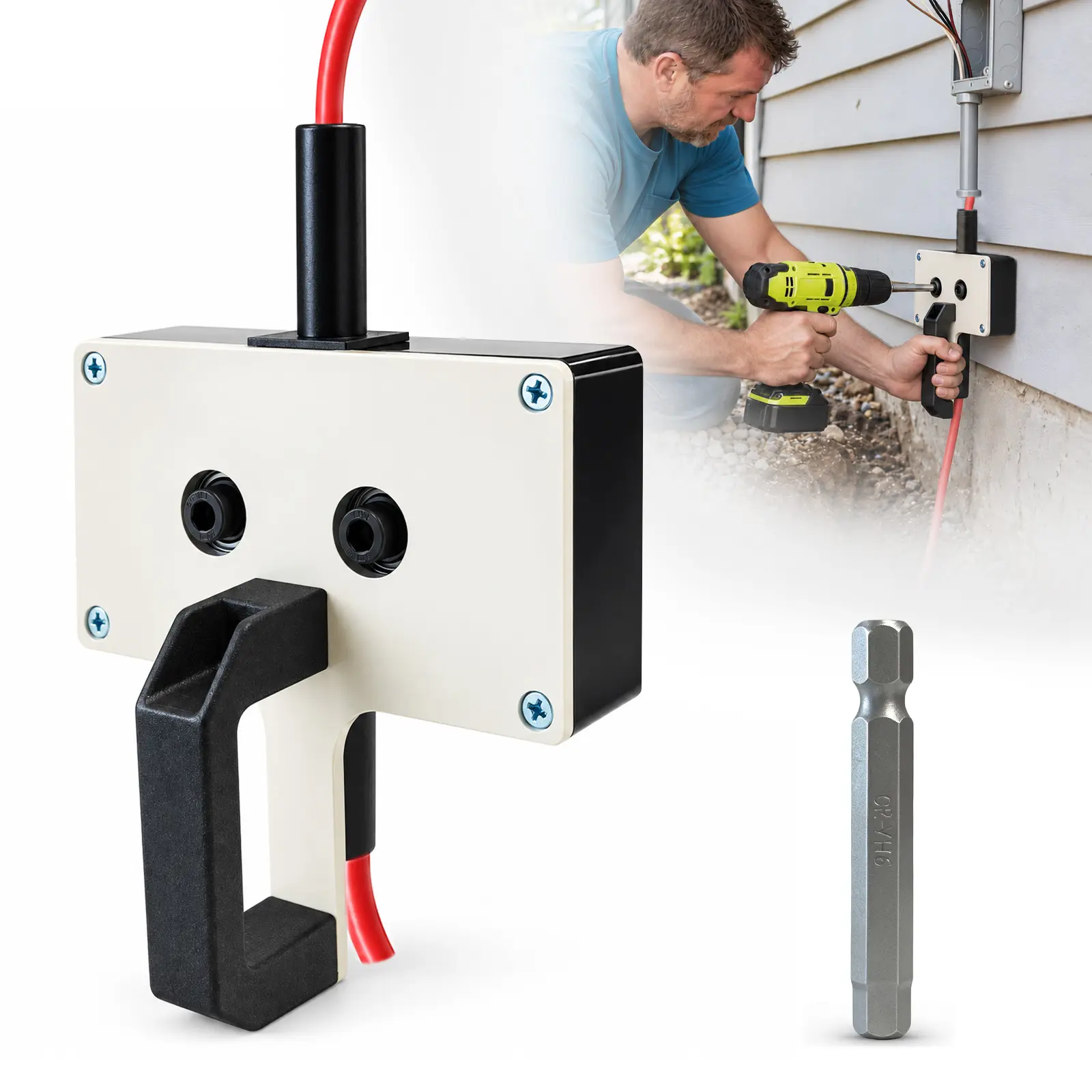 SEESE Drill-Powered Cable Pulling Tool, Conduit Wire Feeder with 0.315"/8mm Capacity, Smooth Feed Electric Wire Puller, Less Hand Straining, Easy to Use, Save Time on Pulls, for Electricians, Conduit Running & Commercial Wiring