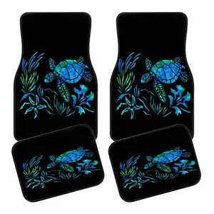 4-Piece Turtle Seaweed Car Mat Set, Universal Fit for All Vehicles, Front & Rear Mats, Stylish Interior Decoration Accessories
