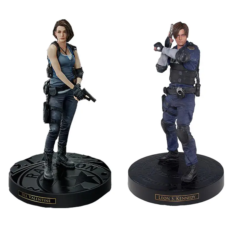 Biohazard Game Statue Jill Valentine Leon Scott Kennedy PVC Action Figures Reside Evil Leon Figure Collection Doll Children Gift