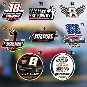(Buy 5 Get Free Shipping) Vintage Kyle Busch Memorial Sticker & Magnet - Automotive Racing Retro Stock Car Motorsports Fan Accessories