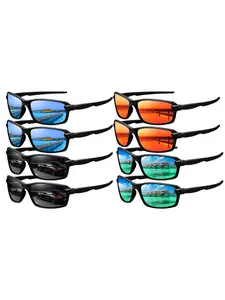 8pcs The latest solid-color frame sports sunglasses are unisex and come in various colors.   UV400 UV protection lenses, ideal for outdoor activities, and classic design with rubber nose pads and temple tips for enhanced comfort.