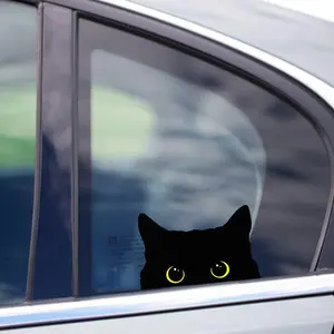 Black Cat Peeker Peeking Sticker Choose your eye color  Waterproof Weatherproof Wall Decor Bumper Stickers Car Decals Cat Lover Gift idea 8