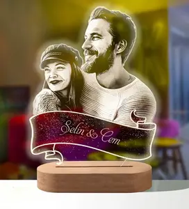 Personalized 3D Photo Acrylic Lamp Gift for Valentine