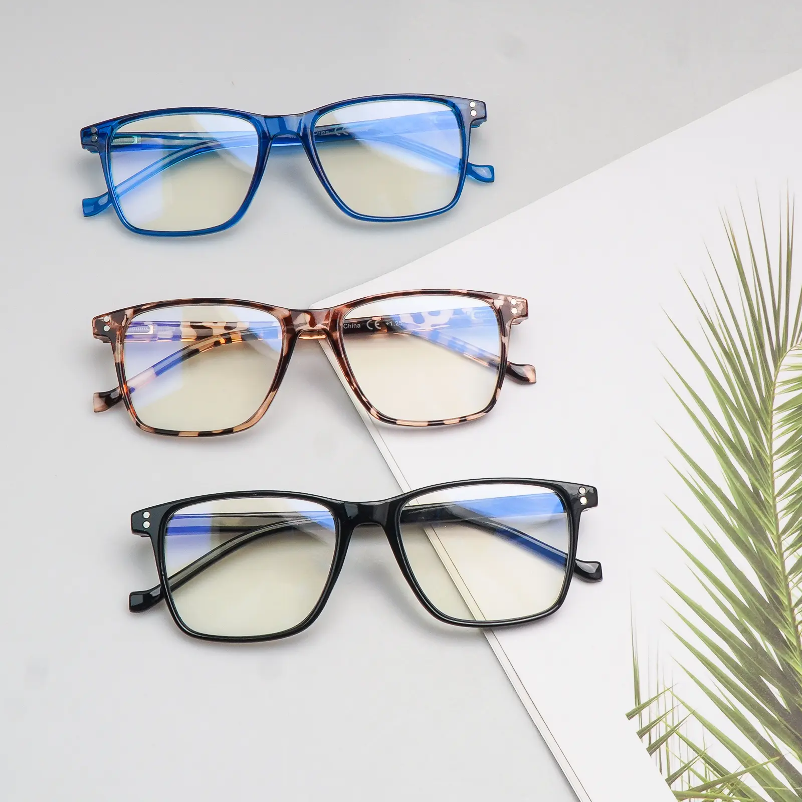 3-Pack Progressive Multifocal Reading Glasses for Women & Men, Anti-Blue Light Computer Readers with Spring Hinges, High Quality Eyewear Gift, Reading Eyeglasses, Casual