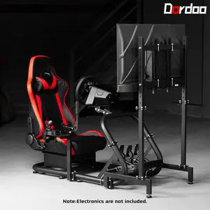 Dardoo Racing Sim Cockpit with Red Seat & Monitor Stand Fit G923 G29.Not Include Wheel Handbrake Shifter and Pedals