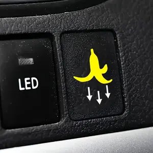 Banana Pattern Car Blank Button Sticker, Funny Car Button Sticker, Easy To Install Car Exterior Decorative Accessories for Most Vehicle, Decal for Cars, Car Stickers