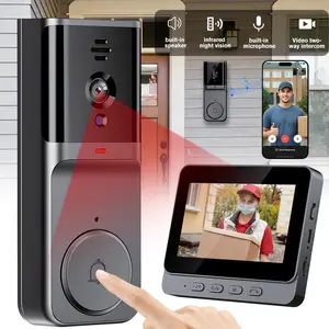 Wireless Doorbell Camera with Ring Chime, PIR Motion Detection, HD Night Vision, Live Image,2-Way Audio, Instant Alerts, Outdoor Indoor Surveillance, Cloud Storage