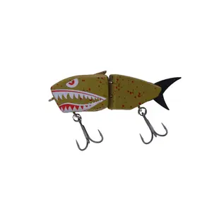 fishingequipments Mini Glide Bait, Slow Sinking Multi-Jointed Hard Lure with Soft Tails, Top Water & Glide Action, Soft Rubber Fins, Pike, Swimbait Wobbler Fishing Tackle Gear for Anglers Amazing Gifts