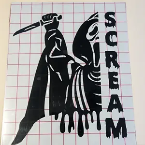 Scream Ghostface Slasher 90's Horror Movie Vinyl Car Decal Sticker Handmade in USA Premium Outdoor Vinyl Water & UV Resistant Easy Application Decal