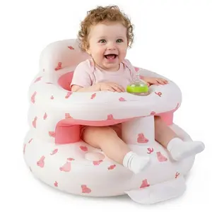 Inflatable Baby Seat for Babies 3-36 Months, Floor Chair with Built-in Air Pump, Infant Support Seat for Sitting & Learning to Sit, Full Surround Design
