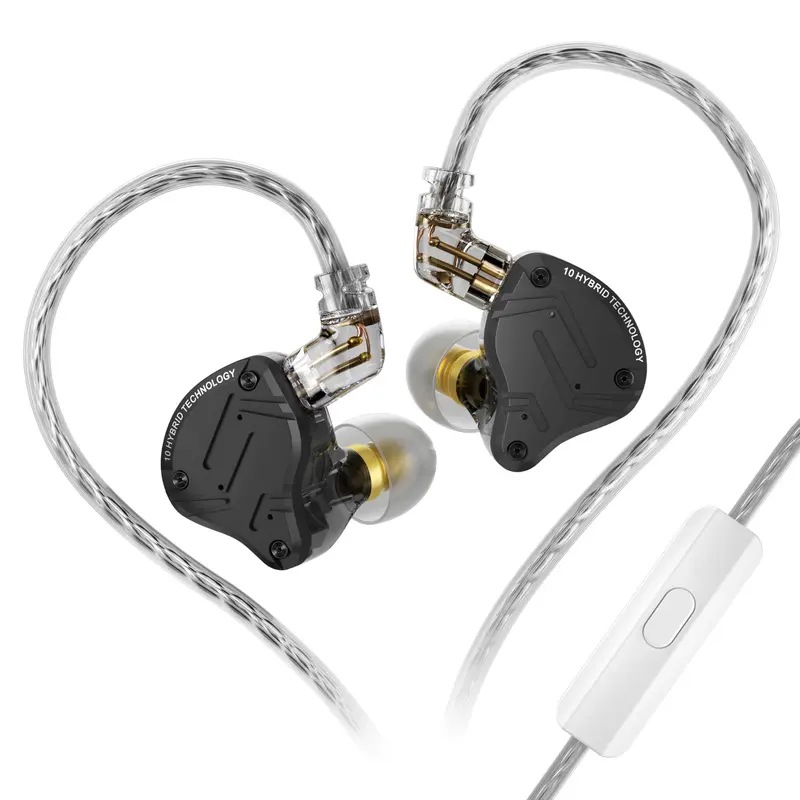 Keephifi KZ ZS10 PRO X Wired In-Ear Earbuds - 4BA+1DD Hybrid Drivers HiFi In Ear Monitors, High Quality Headphones with 3.5mm Jack, 0.75mm 2-Pin Silver-Plated OFC Detachable Cable, Sound Isolation, Audiophile Gift for Game Console, Tablet & Devices