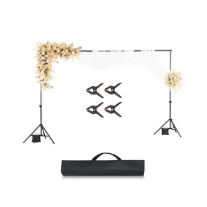 Summervibes VEVOR Backdrop Stand, 6.5x 10 ft Adjustable Photo Backdrop Stand Kit, Portable Background Backdrop Stand with 5 Crossbars, Heavy Duty Projector Screen Stand, for Wedding, Photo Video Studio Party