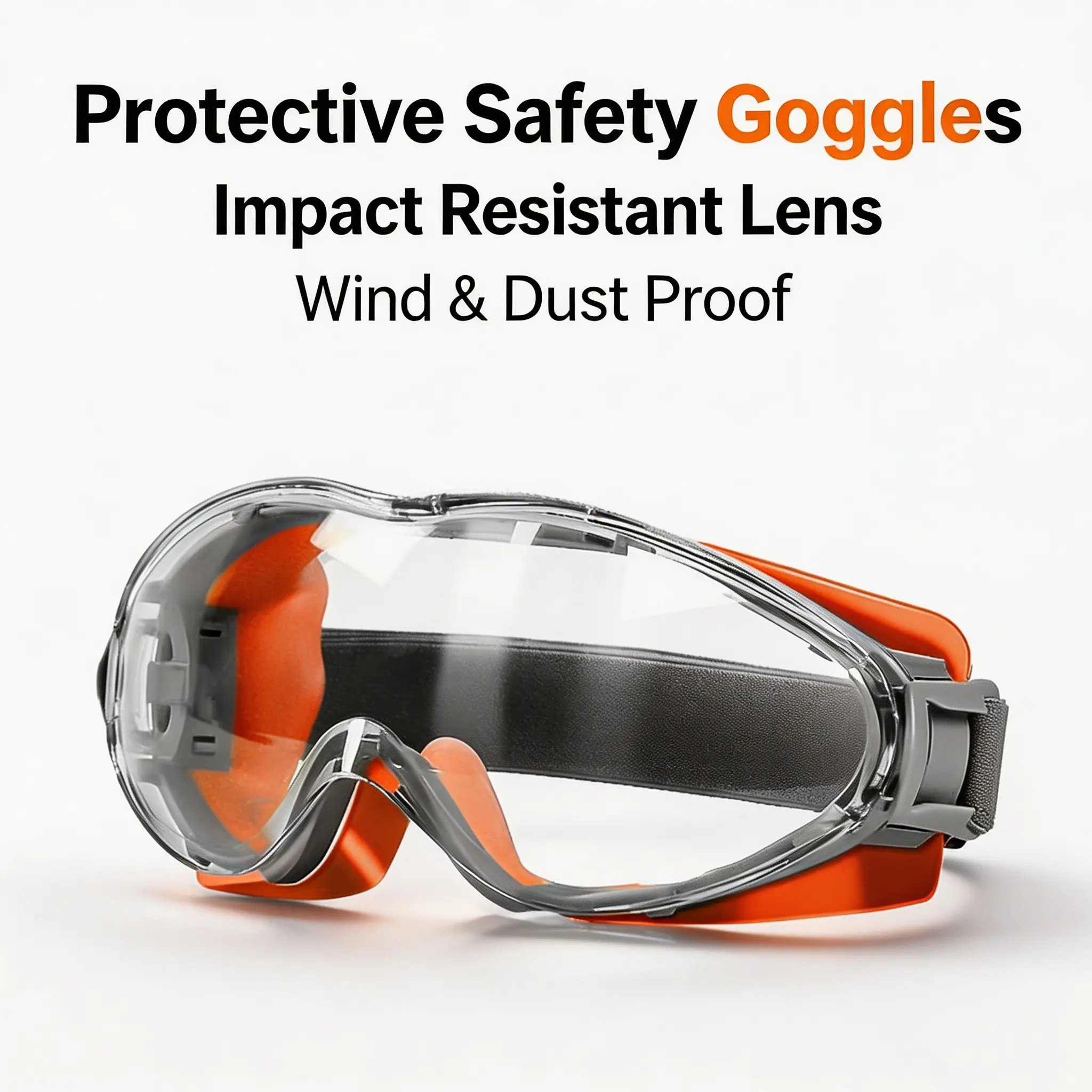 High-Definition Anti-Fog Glasses, Silicone Protective Goggles, Wind and Sand Protection, Cycling Dust-Proof Eye Protection Anti-Fog Full-Seal Safety Goggles, Impact-Resistant Eye Protection for Construction, Lab & Cycling