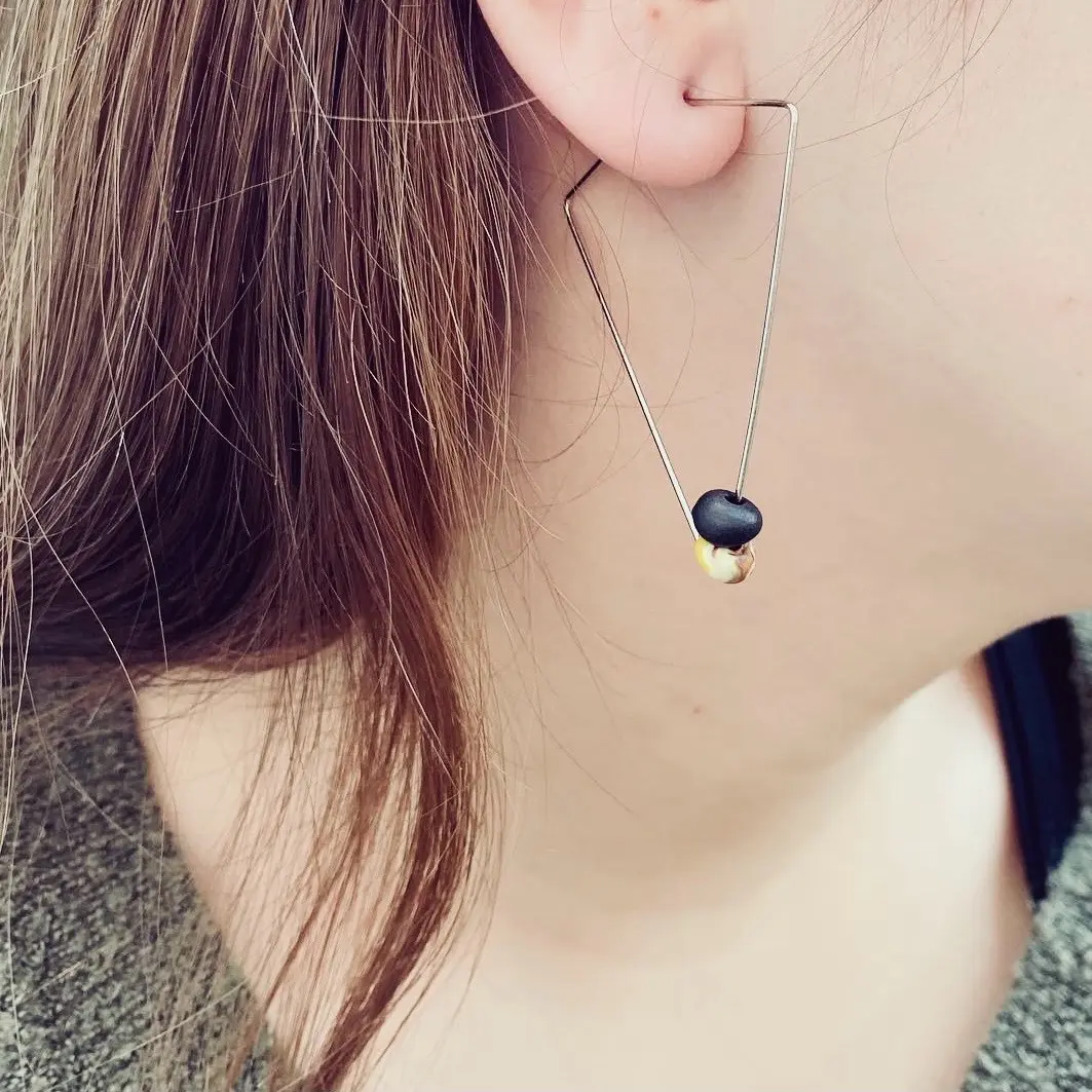 Triangle Clay Beads Earrings for Women - Handmade Jewelry