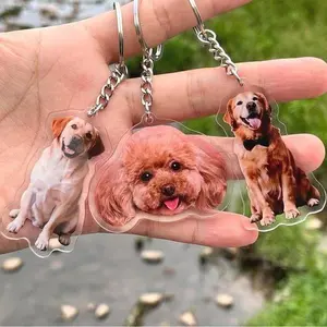 Custom Animal Keychain, Personalized Pet Photo Keychain, Pet Portrait Keychain, Cat Memorial Gift, Gift for Pet Lovers, Dog Keychain