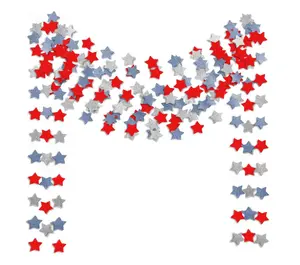 6 Pack Patriotic Star Streamers Garland Red White Blue Bunting Banner Paper Hanging Decorations for 4th of July American Independence Day Labor Day Holiday Memorial Day Party Supplies (50 Feet)