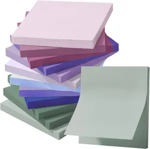 Colorful Sticky Notes, 3”x3”, 12 Pads, Mute Colors Sticky Notes Bulk, Self-Stick Note Pads, Stocky Notes for Bible Journaling