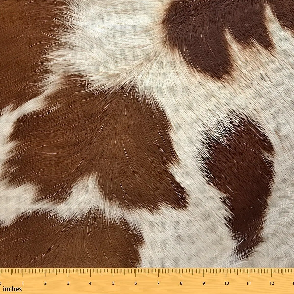 Cowhide Flannel Fabric (Simulated Animal Fur Printed),3D Wildlife Decorative Upholstery DIY Cattle Animal Cute Cow Indoor Not Stretchy Fabric,Brown White
