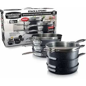 Granitestone Diamond StackMaster 10-pc. Nonstick Cookware Set