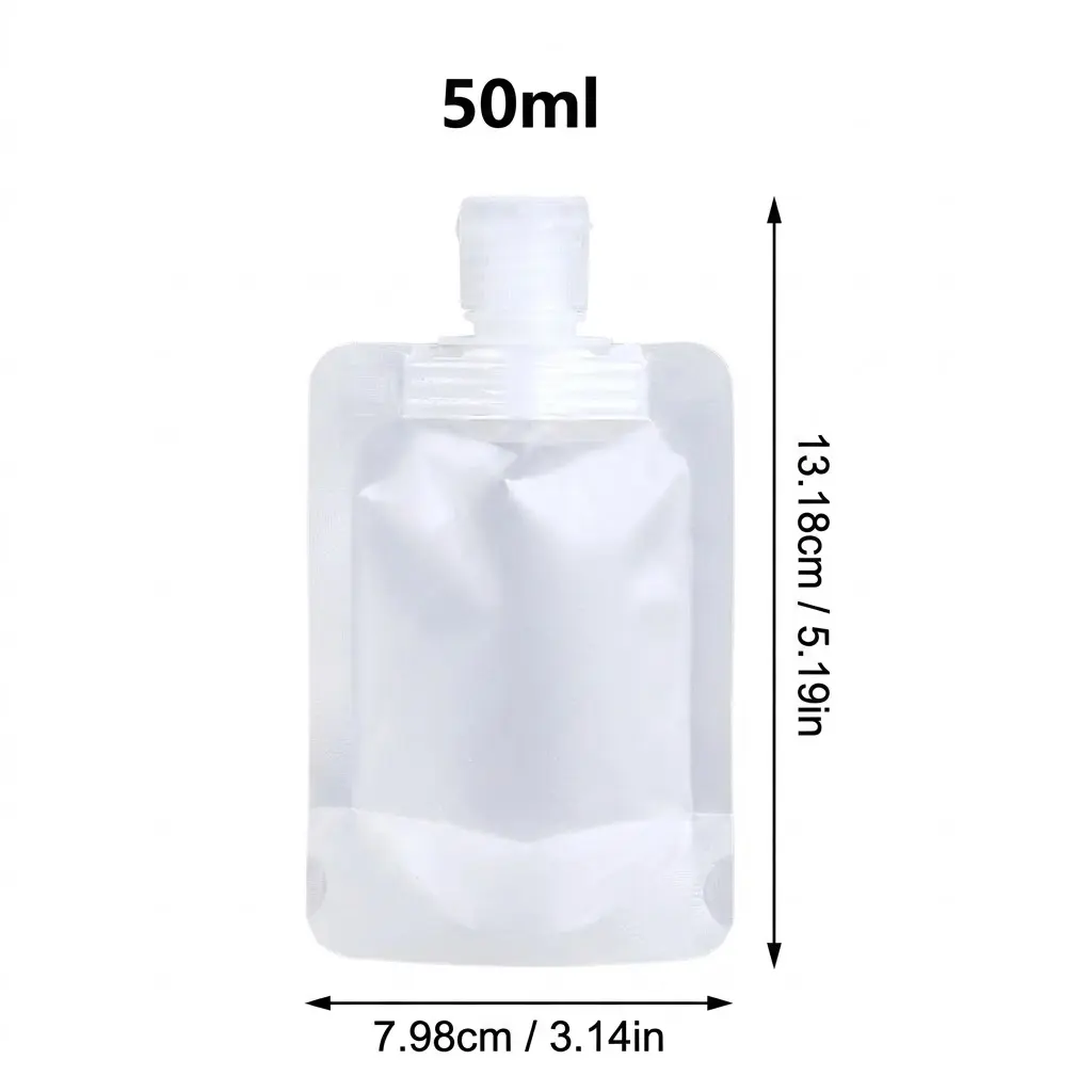 Travel Dispenser Bags, Thick Portable Cosmetic Bottles, Lotion Shower Gel Shampoo Sealed Containers, 12-Pack with Spout Pouches