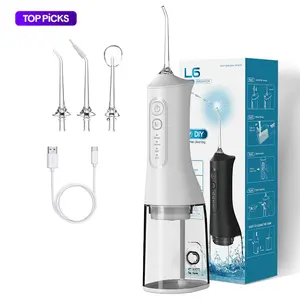 Portable Water Flosser Oral Irrigator, Rechargeable Teeth Cleaning Machine for Travel with 4 Modes & 4 Nozzles, IPX7 Waterproof for Daily Braces & Dental Care