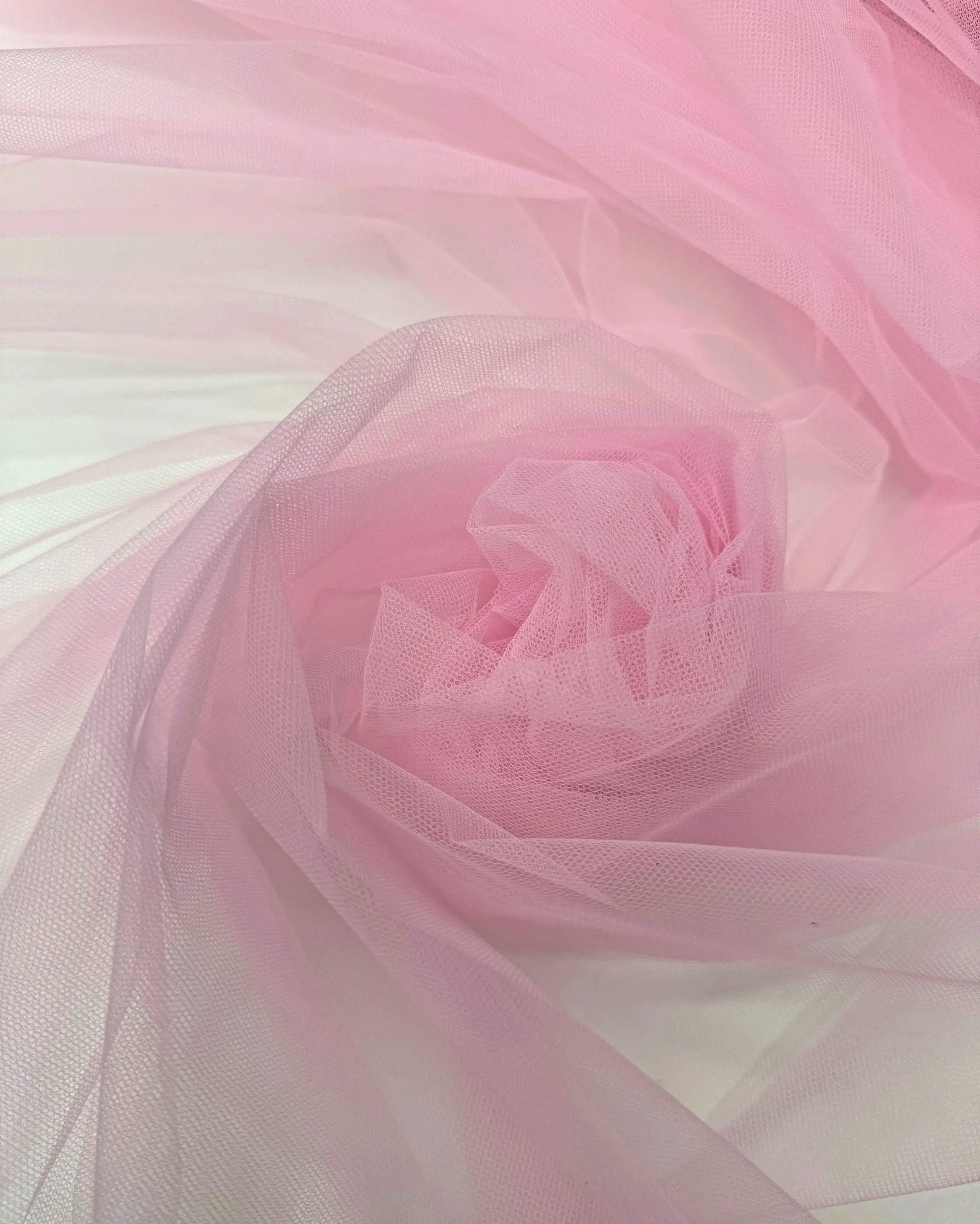Baby Pink Stretch Netting Fabric