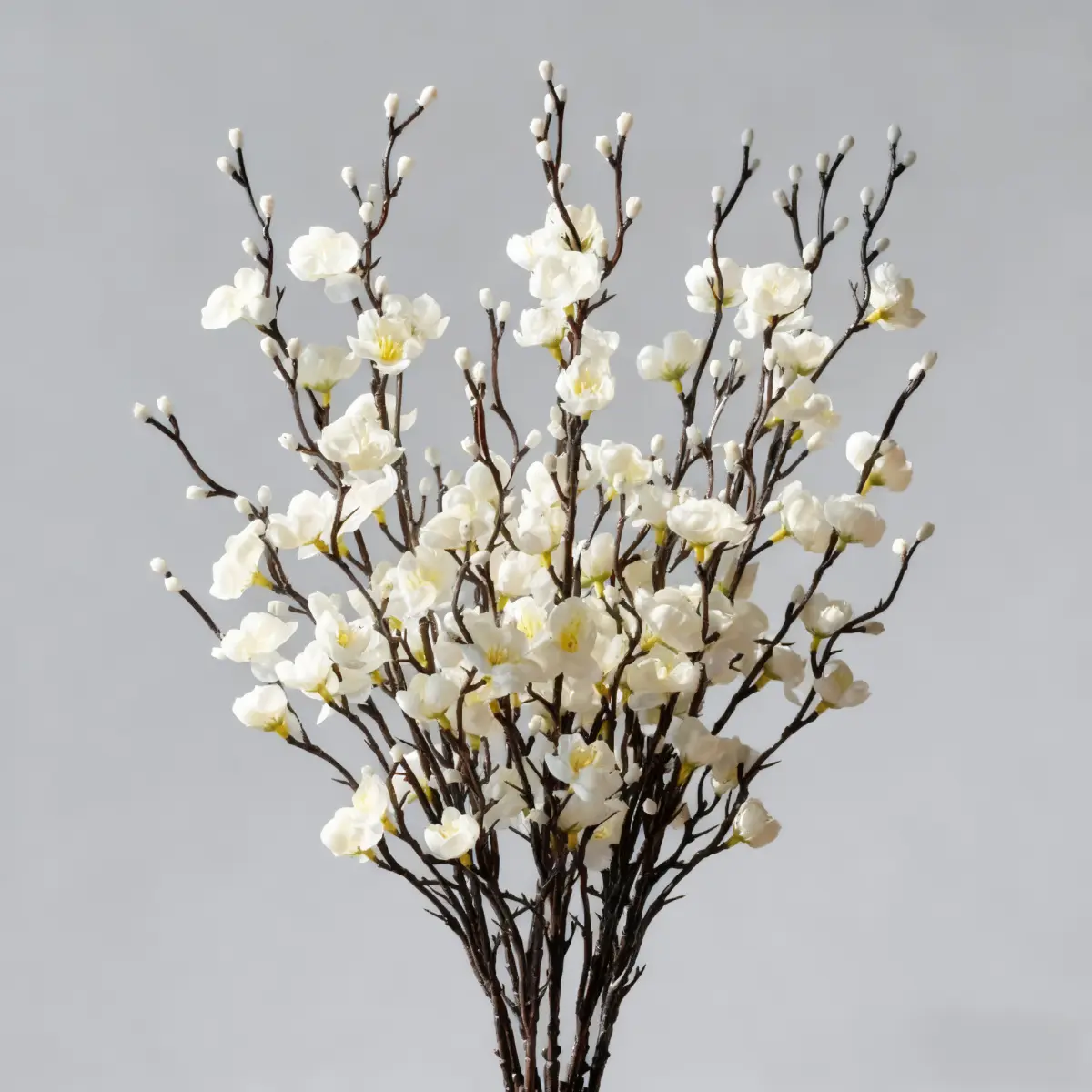 12/24pcs Plastic Artificial Flowers Bouquet (21.7-in Decorative Plum & Wintersweet with Vase) - No Seasonal Restrictions, for Home Wedding Centerpieces, Party & Girls' Room Cherry Eternal Ornaments White peonies flowers