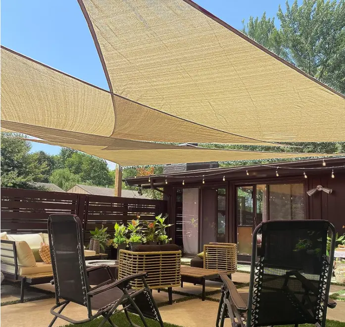 Triangle Sun Shade Sail Canopy, UV Block Sunshade for Outdoor Patio Garden Backyard, 12' x 12' x 12'