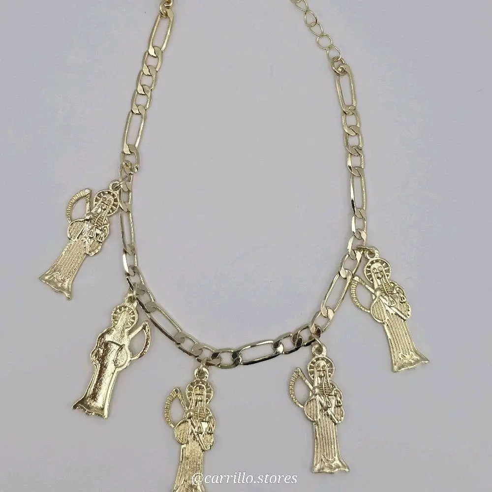 THE GRIM REAPER/LA SANTA MUERTE fashion bracelet gold-plated gold color 7 to   8"inches